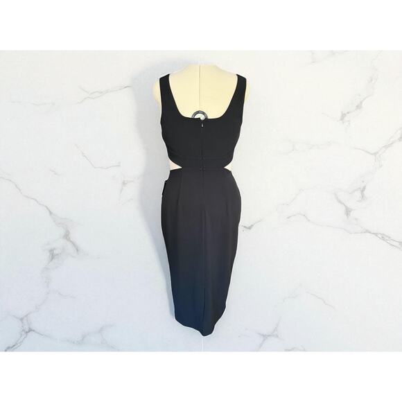 Express Black dress women’s midi dress zipper back sleeveless size large NWT - Picture 2 of 3